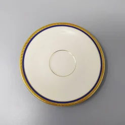 New Pamono German White, Blue and Gold Porcelain Tea Set/Coffee Set, 1950s, Set of 11