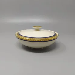 New Pamono German White, Blue and Gold Porcelain Tea Set/Coffee Set, 1950s, Set of 11