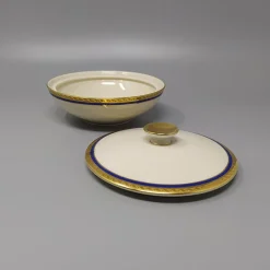 New Pamono German White, Blue and Gold Porcelain Tea Set/Coffee Set, 1950s, Set of 11