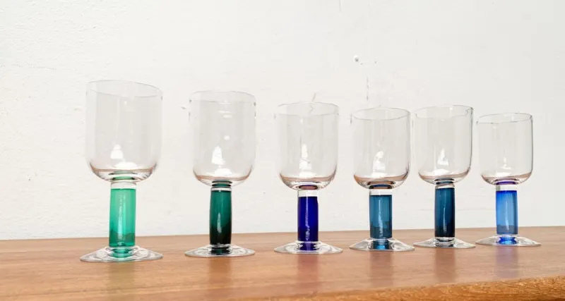Best Pamono German Wine Glasses by Regina Kaufmann for Glashagen Hütte, Set of 6