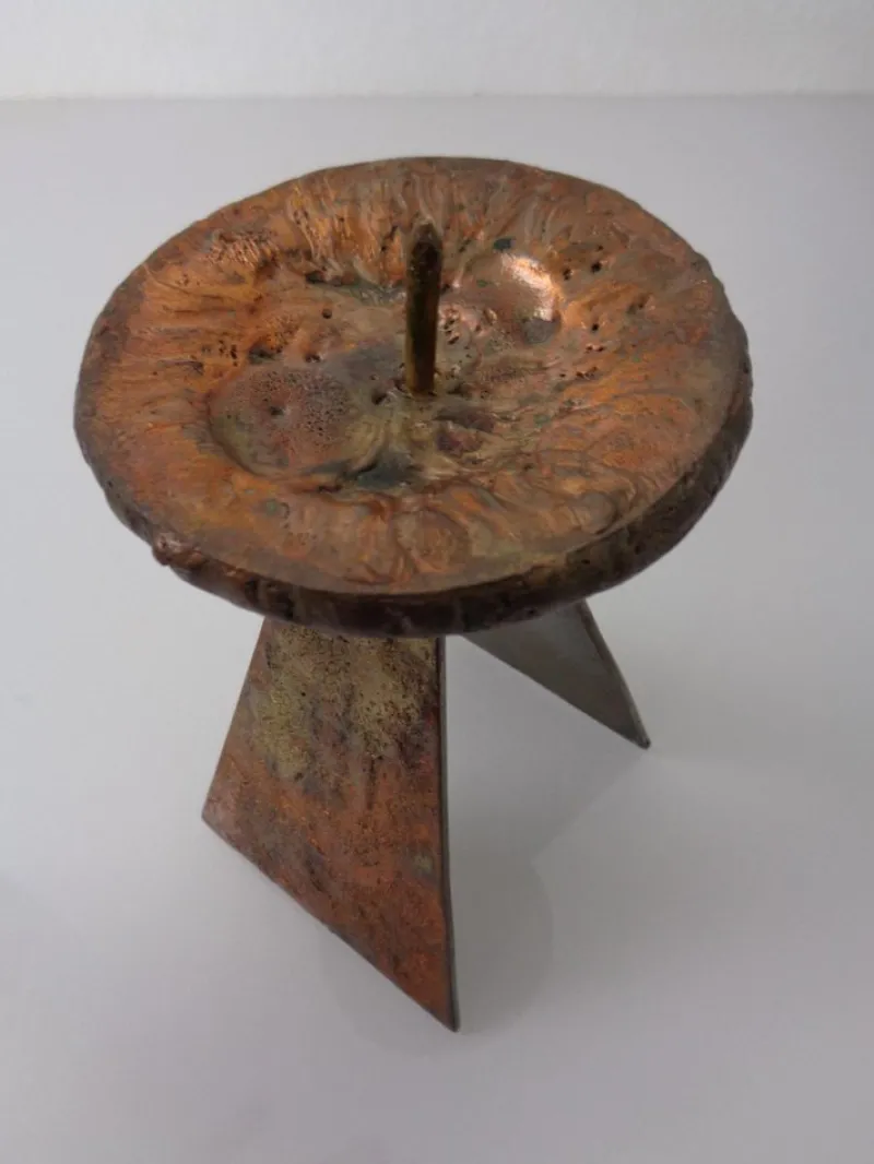 Pamono Germn Brutalist Copper and Brass Candleholder, 1960s> Candleholders