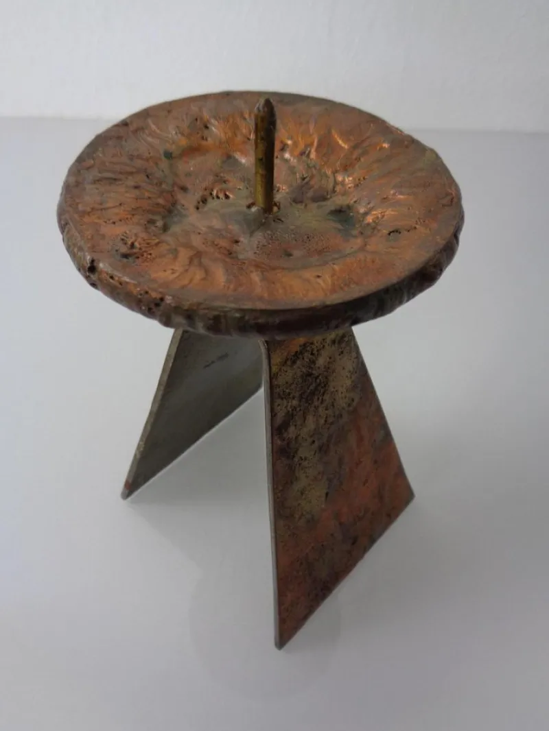Pamono Germn Brutalist Copper and Brass Candleholder, 1960s> Candleholders