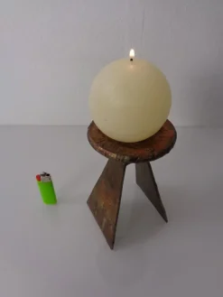 Pamono Germn Brutalist Copper and Brass Candleholder, 1960s><noscript><img width=