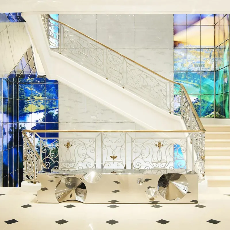 Pamono Get Lost! Bench in Mirror Polished Stainless Steel by Barberini & Gunnell> Seating|Benches