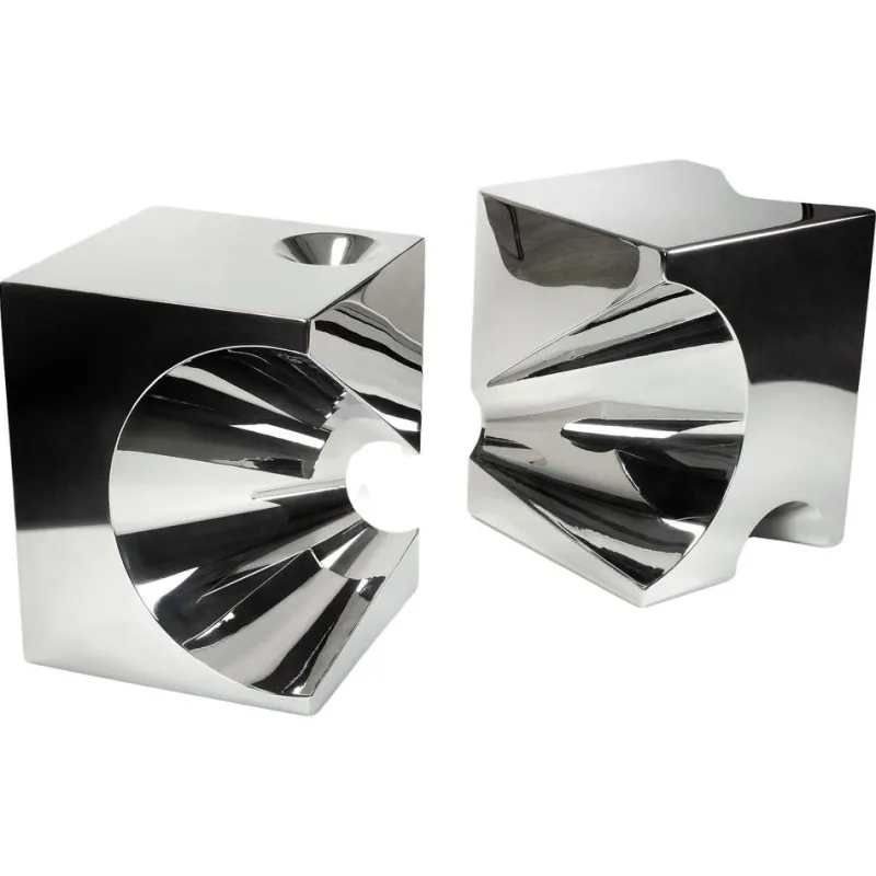 New Pamono Get Lost! C4 and C5 Side Tables in Stainless Steel by Barberini & Gunnell, Set of 2