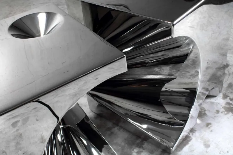 New Pamono Get Lost! C4 and C5 Side Tables in Stainless Steel by Barberini & Gunnell, Set of 2