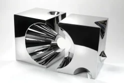 New Pamono Get Lost! C4 and C5 Side Tables in Stainless Steel by Barberini & Gunnell, Set of 2