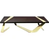 Pamono Gia Cinto Gold Coffee Table in Wood and Stainless Steel by Barberini & Gunnell> Tables