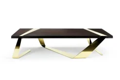 Pamono Gia Cinto Gold Coffee Table in Wood and Stainless Steel by Barberini & Gunnell><noscript><img width=