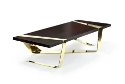 Pamono Gia Cinto Gold Coffee Table in Wood and Stainless Steel by Barberini & Gunnell><noscript><img width=
