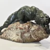 Pamono Giacomo Merculiano, Large Crouching Lioness, 20th Century, Bronze> Art Deco