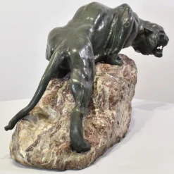 Pamono Giacomo Merculiano, Large Crouching Lioness, 20th Century, Bronze><noscript><img width=