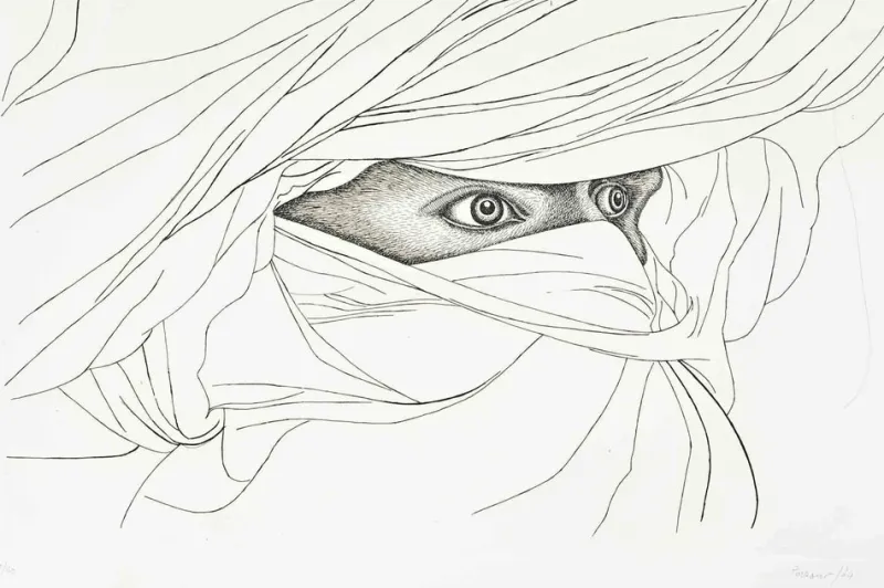 Clearance Pamono Giacomo Porzano, Arab Man, Etching, 1974