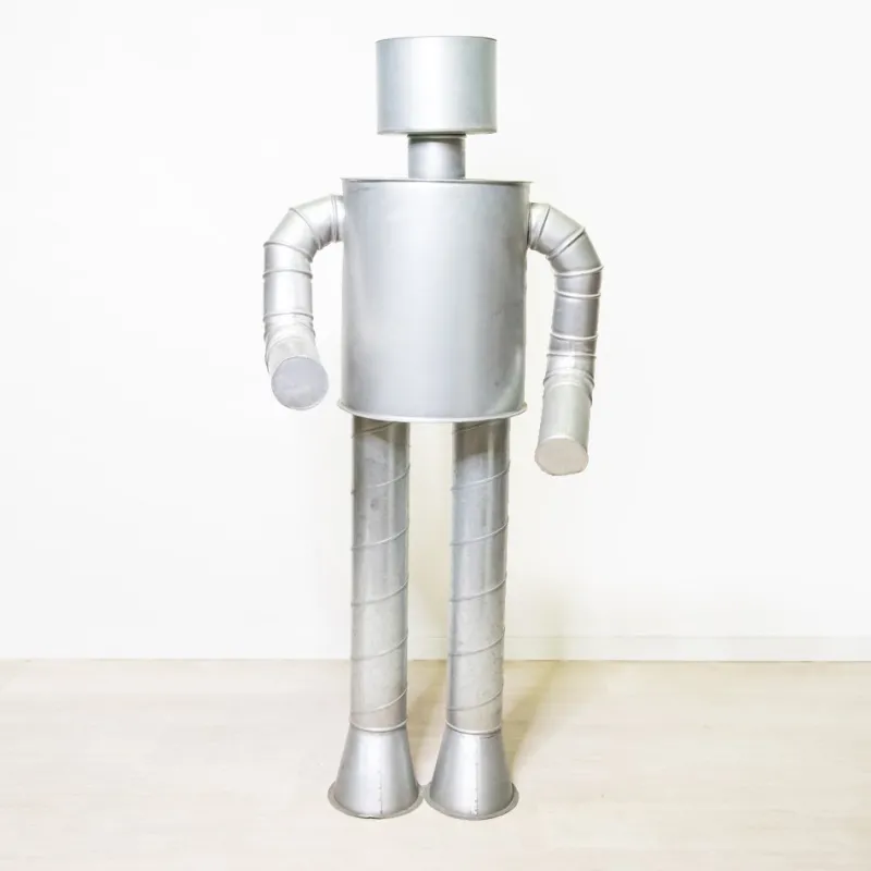 Pamono Giant Handmade Robot, 1980s, Metal> Mid-Century|Sculpture