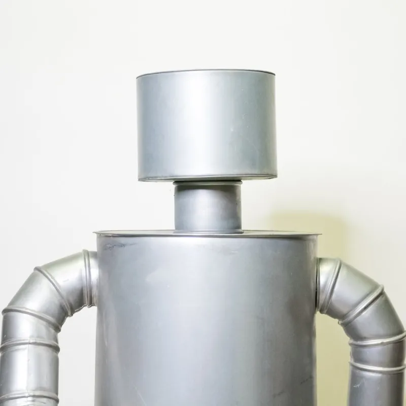 Pamono Giant Handmade Robot, 1980s, Metal> Mid-Century|Sculpture