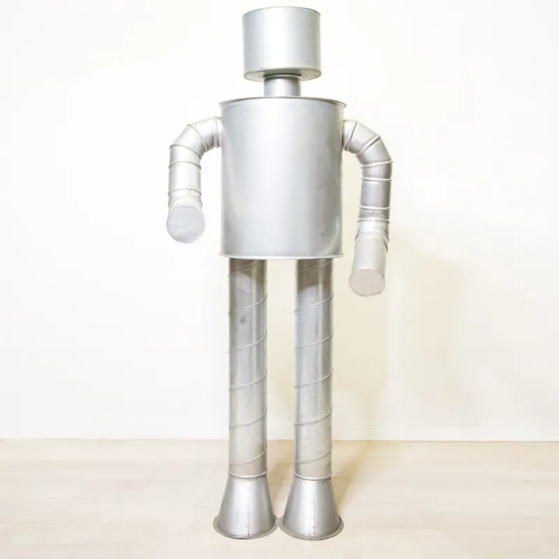 Pamono Giant Handmade Robot, 1980s, Metal> Mid-Century|Sculpture