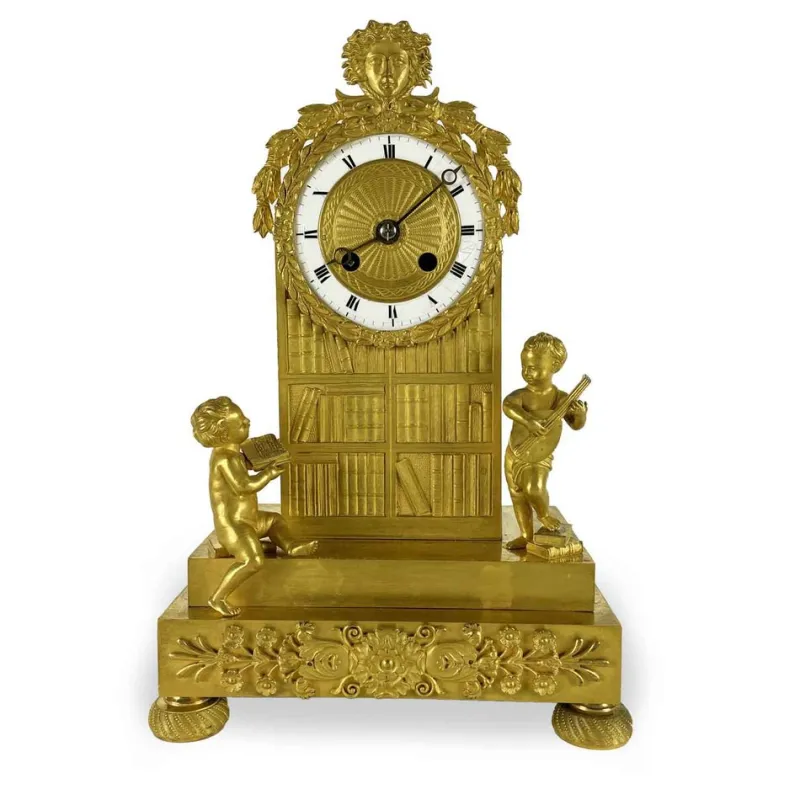 Sale Pamono Gilded Bronze Table Clock, Early 1800s