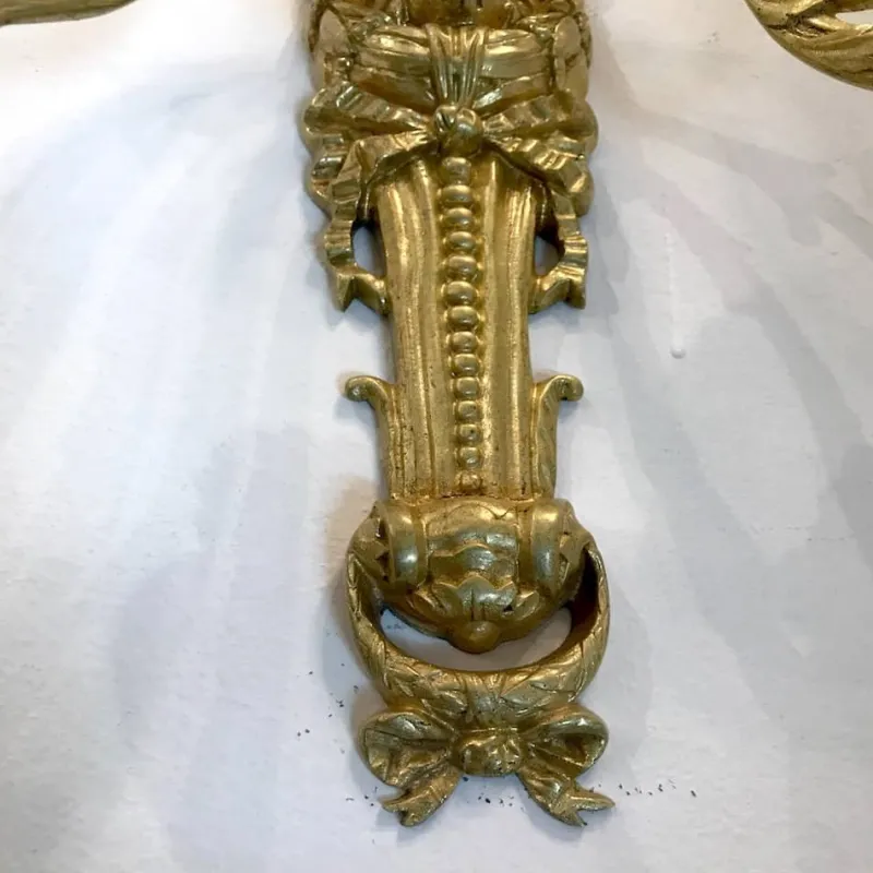 Pamono Gilded Bronze Wall Lights, Set of 2> Wall Lights & Sconces