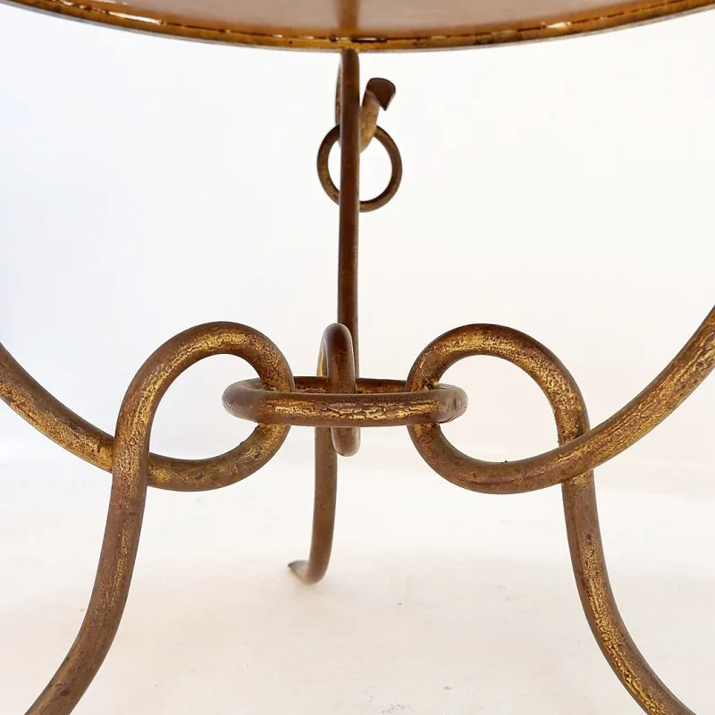 Pamono Gilded Iron Coffee Table by René Drouet, 1940s> Coffee & Side Tables
