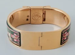 Pamono Gilded Metal & Enamel Work Wristwatch from Hermes, 1970s><noscript><img width=