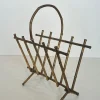 Pamono Gilded Metal Faux Bamboo Magazine Holder attributed to Maison Baguès