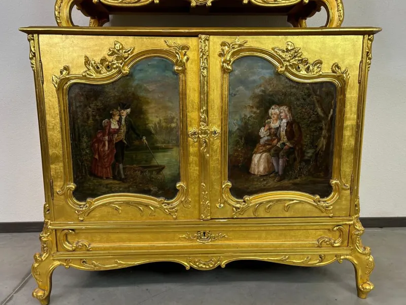 Pamono Gilded Rococo Sideboard, 1900s> Mirrors