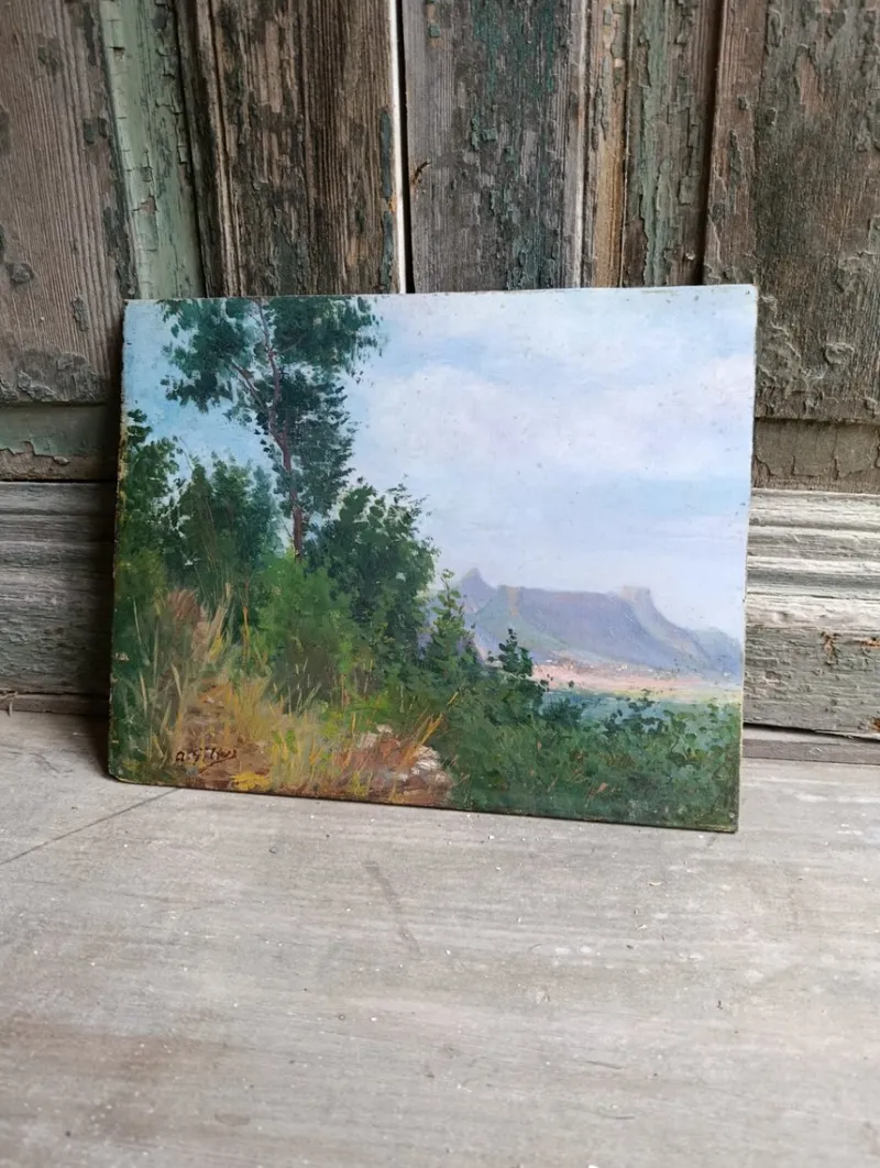 Pamono Gillaz, Landscape, 1950s, Oil Painting on Board> Painting