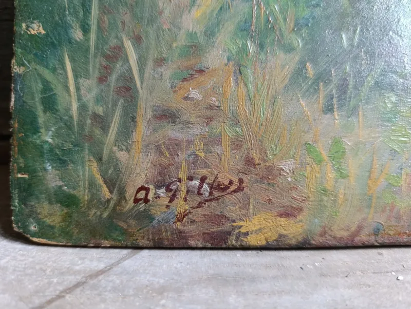 Pamono Gillaz, Landscape, 1950s, Oil Painting on Board> Painting