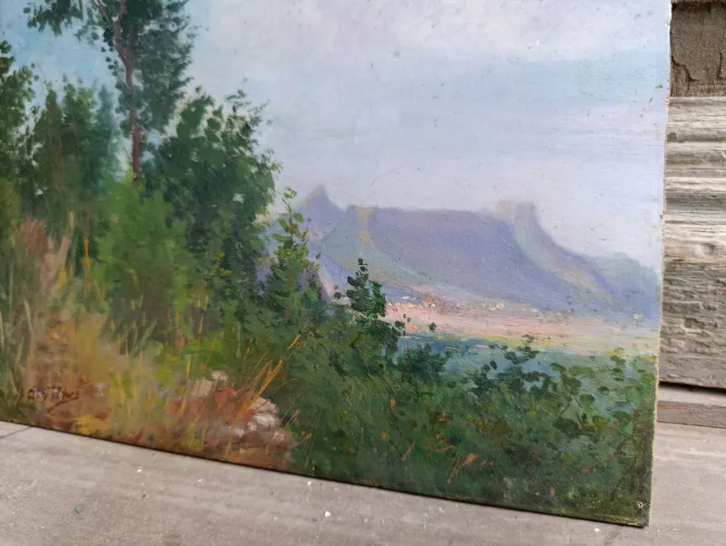 Pamono Gillaz, Landscape, 1950s, Oil Painting on Board> Painting