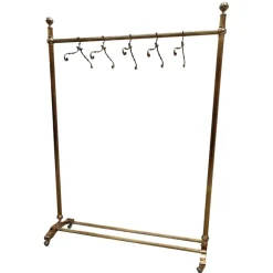 Pamono Gilt Brass Clothing Rail by Milo Baughman, Italy, 1970s> Racks, Hooks & Valets