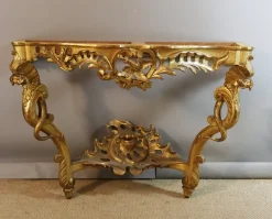 Best Pamono Gilt Wood Console Table