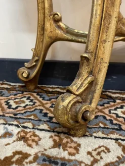 Pamono Gilt Wood Console Table with Shaped Marble Top><noscript><img width=