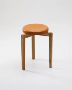 Pamono Gio Cognac Stool by Enrico Tonucci> Seating
