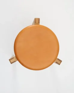 Pamono Gio Cognac Stool by Enrico Tonucci><noscript><img width=