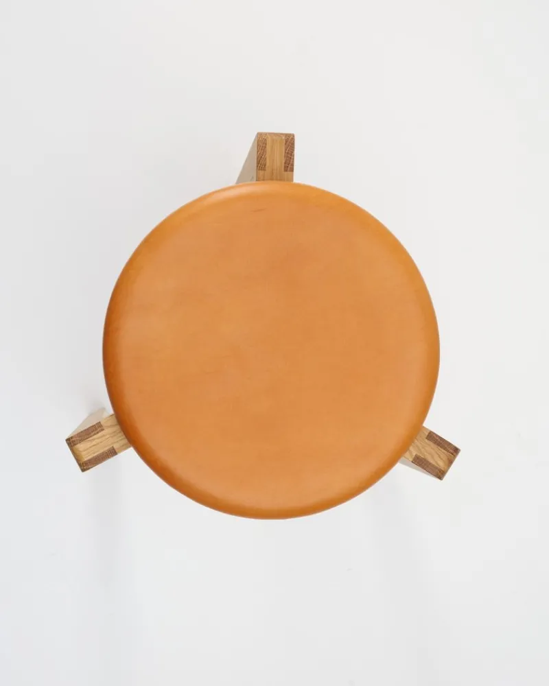 Pamono Gio Cognac Stool by Enrico Tonucci> Seating