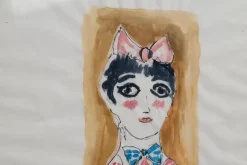 Pamono Gio Ponti, Portrait of a Girl, 1950s, Drawing><noscript><img width=