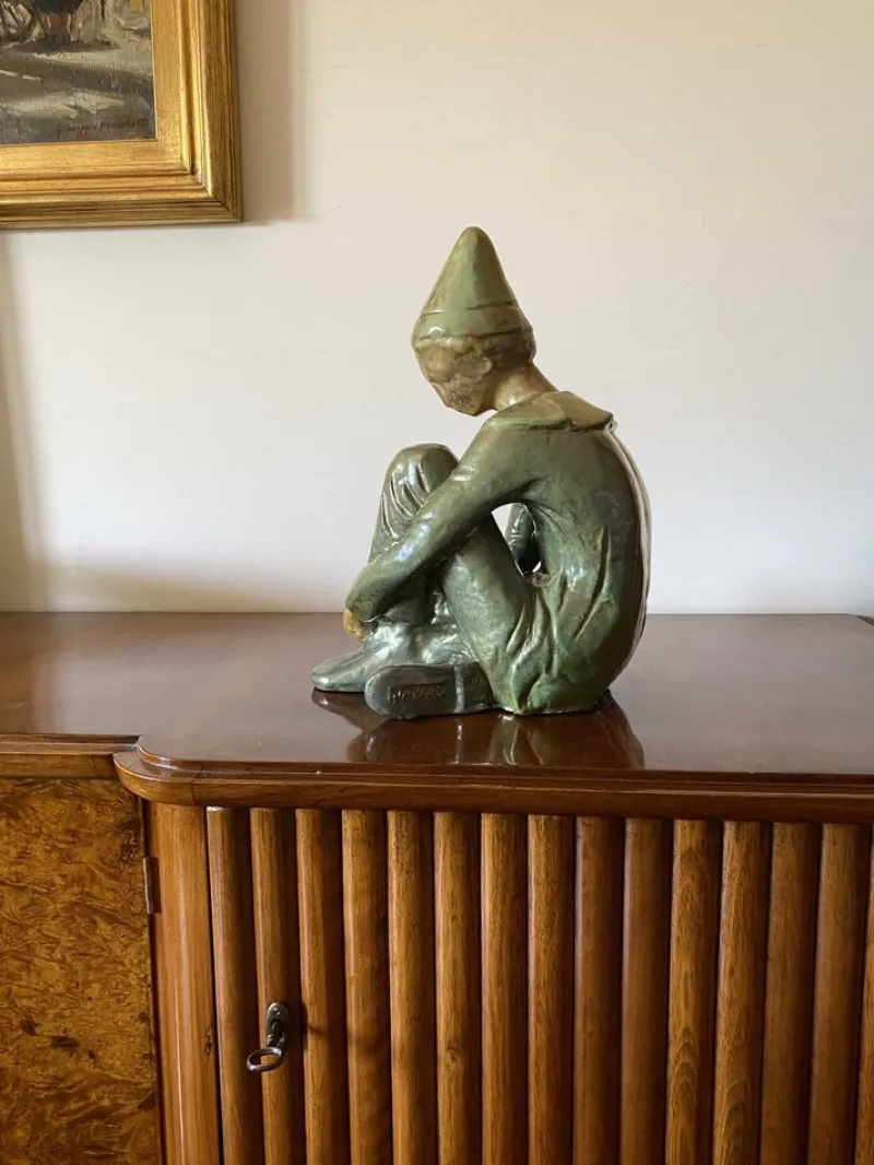 Hot Pamono Giordano Tronconi, Figure of Sitting Boy, 1950s, Ceramic