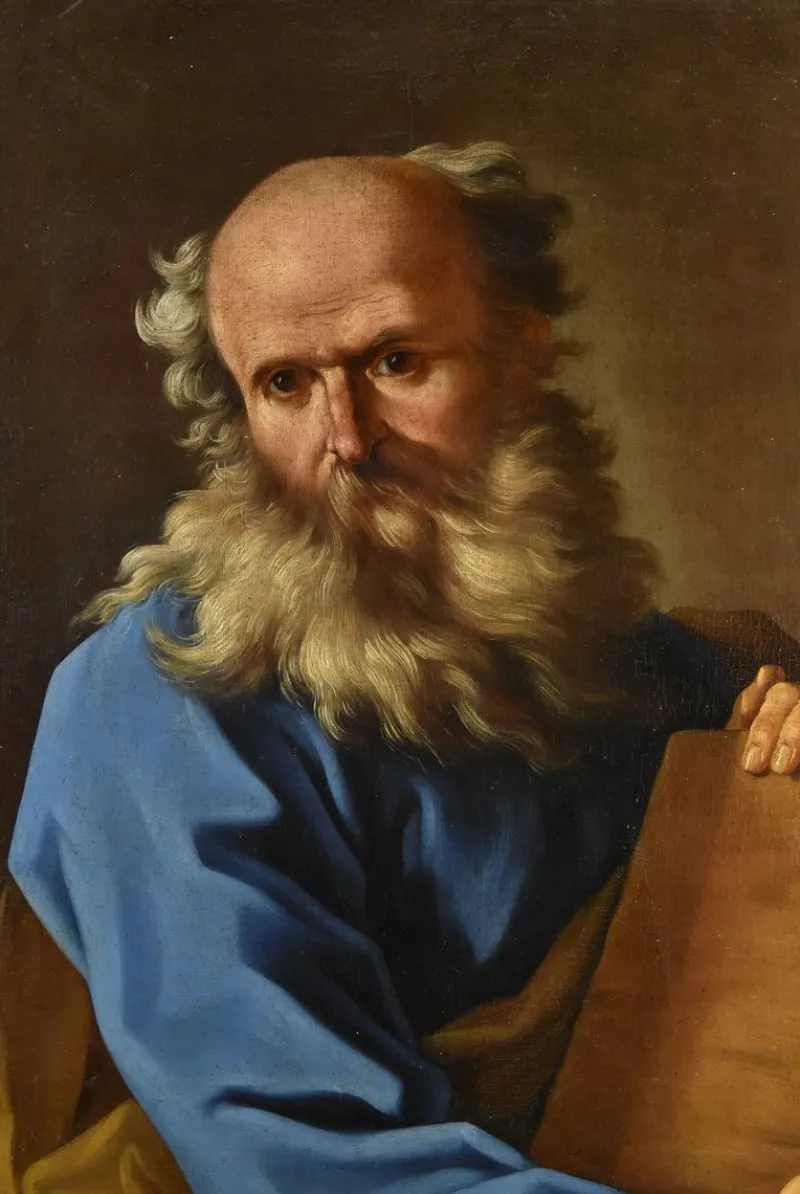 Pamono Giovanni Battista Beinaschi, Portrait of the Philosopher Democritus Beinaschi, 17th Century, Oil on Canvas, Framed> Old Masters|Classical