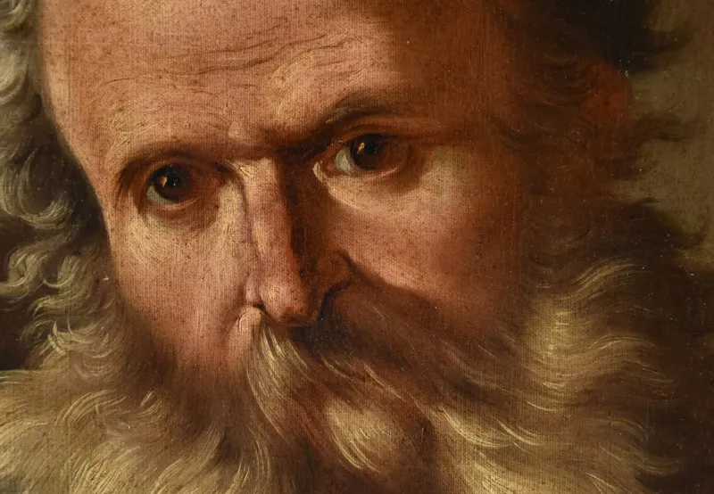 Pamono Giovanni Battista Beinaschi, Portrait of the Philosopher Democritus Beinaschi, 17th Century, Oil on Canvas, Framed> Old Masters|Classical