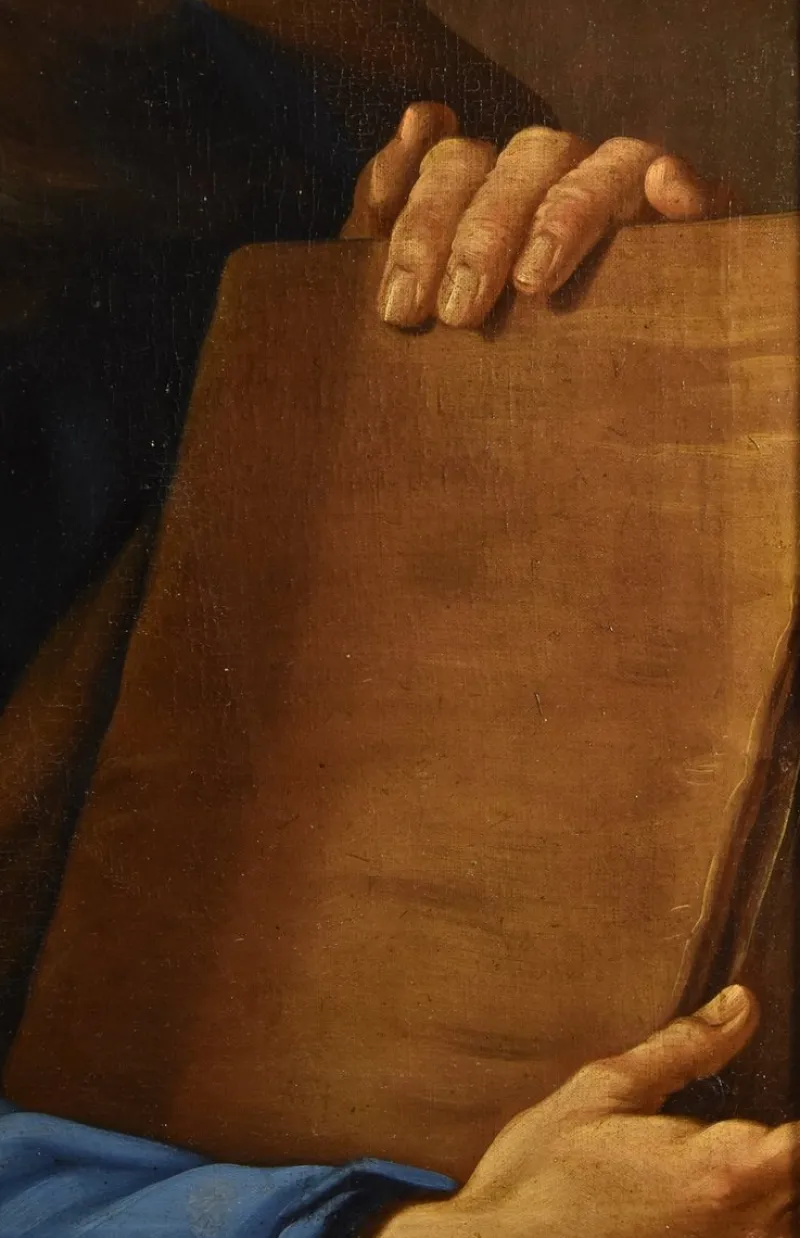 Pamono Giovanni Battista Beinaschi, Portrait of the Philosopher Democritus Beinaschi, 17th Century, Oil on Canvas, Framed> Old Masters|Classical