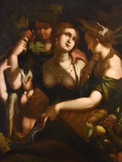 Pamono Giovanni Battista Paggi, Venus Bacchus Ceres, 1620, Oil on Canvas, Framed