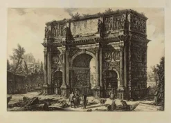 Pamono Giovanni Battista Piranesi, View of the Arch of Constantine, Etching, 19th Century> Classical
