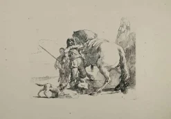 Pamono Giovanni Battista Tiepolo, The Knight and his Horse, Etching, 1785> Old Masters