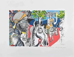 Pamono Giovanni De Simone, Surreal Composition, Original Lithograph, 1977> Surrealist