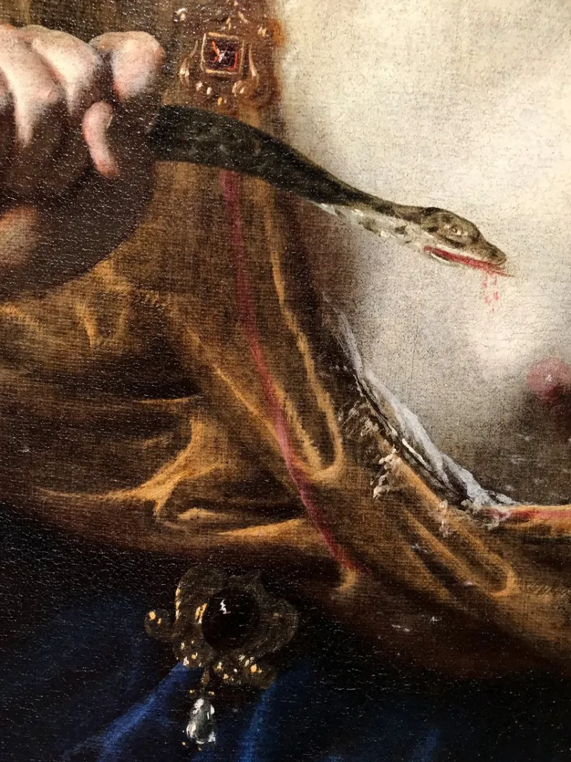 Pamono Giovanni Domenico Ferrucci, The Death of Cleopatra, Oil on Canvas, 17th Century, Framed