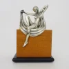 Clearance Pamono Giuliano Ottaviani, Art Nouveau Style Sculpture of a Woman, Silver Plated Vermeil, 1970s