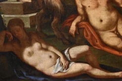 Pamono Giulio Carpioni, Bacchanal Bacchus Mythological Carpioni Scene, 1660, Oil on Canvas, Framed><noscript><img width=