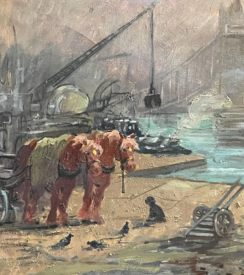 Discount Pamono Giulio Falzoni, Tower Bridge, 20th Century, Oil on Canvas