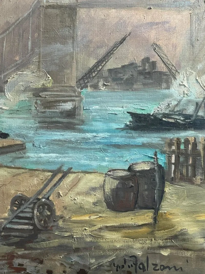 Discount Pamono Giulio Falzoni, Tower Bridge, 20th Century, Oil on Canvas
