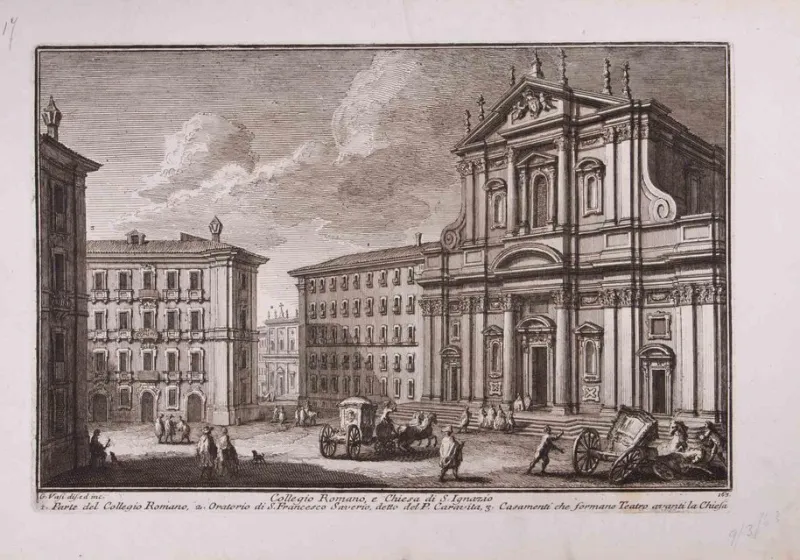 Hot Pamono Giuseppe Vasi, Collegio Romano, Etching, Late 18th-Century
